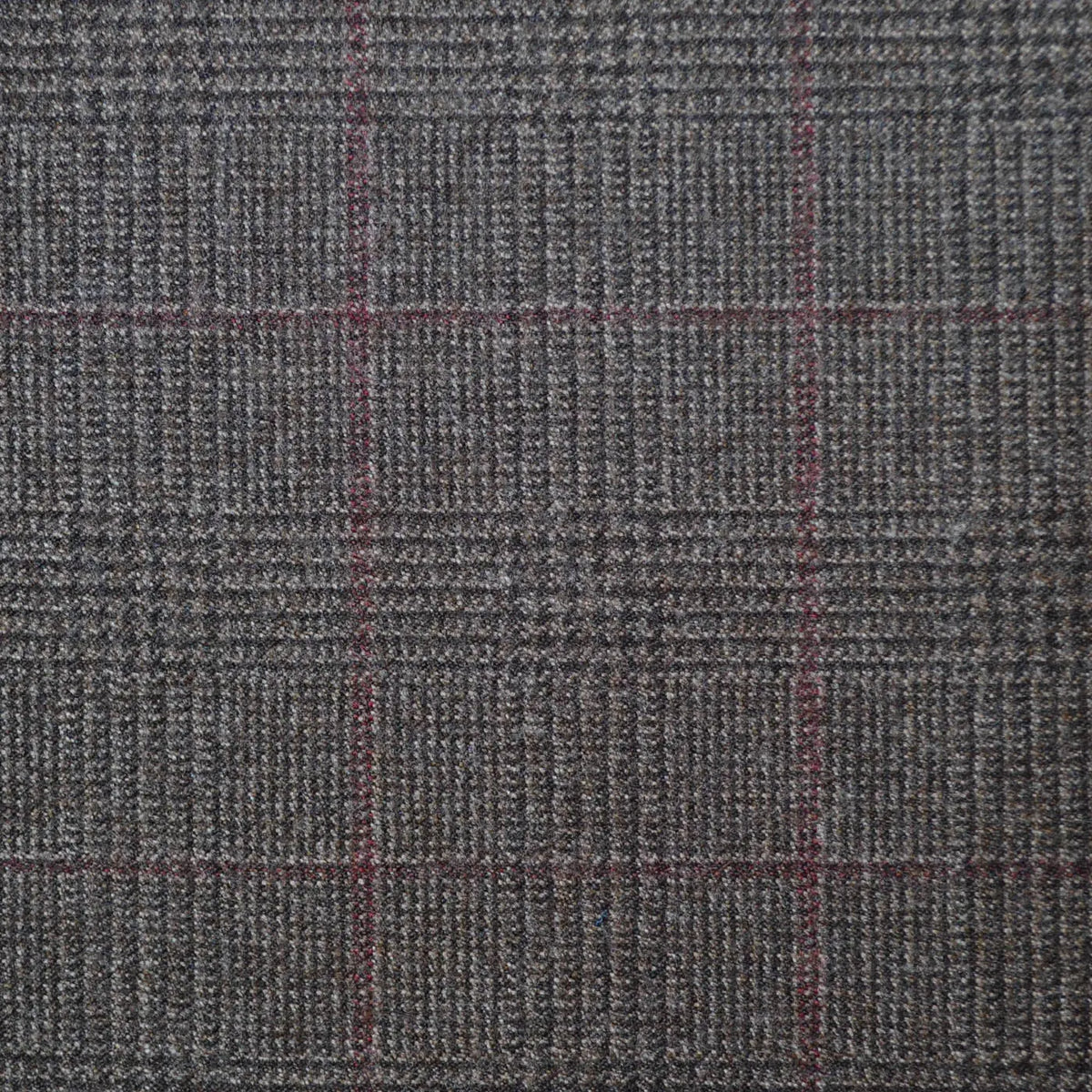 Medium Brown with Red Glen Check Super 110's Italian Wool Suiting