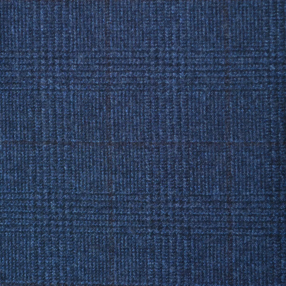 Medium Blue with Dark Brown Glen Check Super 110's Italian Wool Suiting