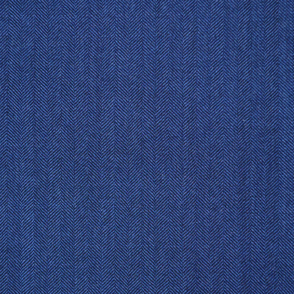 Medium Blue 1/4" Herringbone Super 110's Italian Wool Suiting