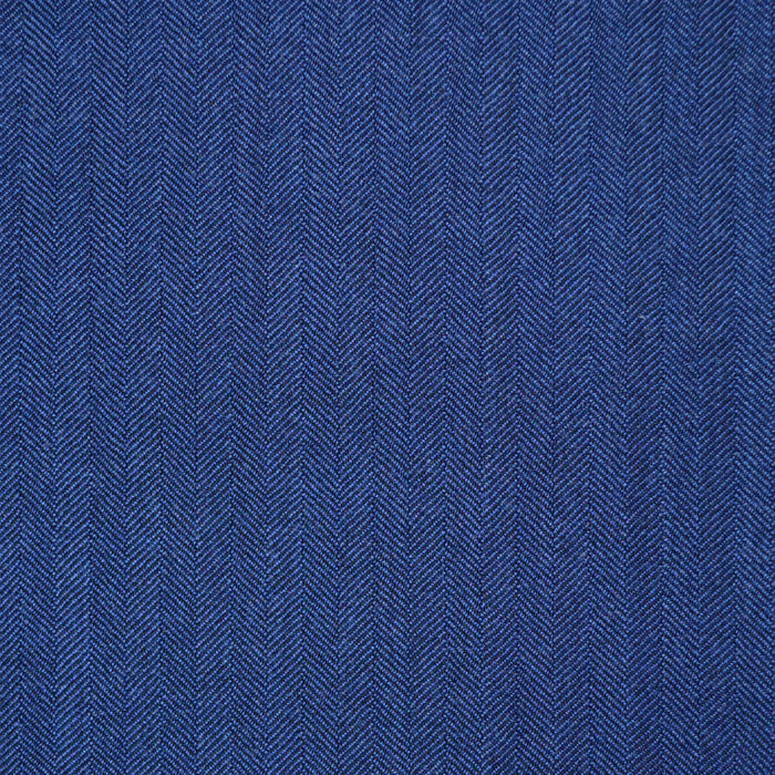 Medium Blue 1/4" Herringbone Super 110's Italian Wool Suiting