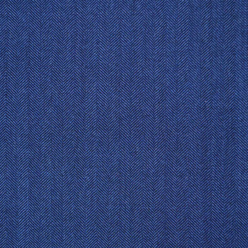 Medium Blue 1/4" Herringbone Super 110's Italian Wool Suiting