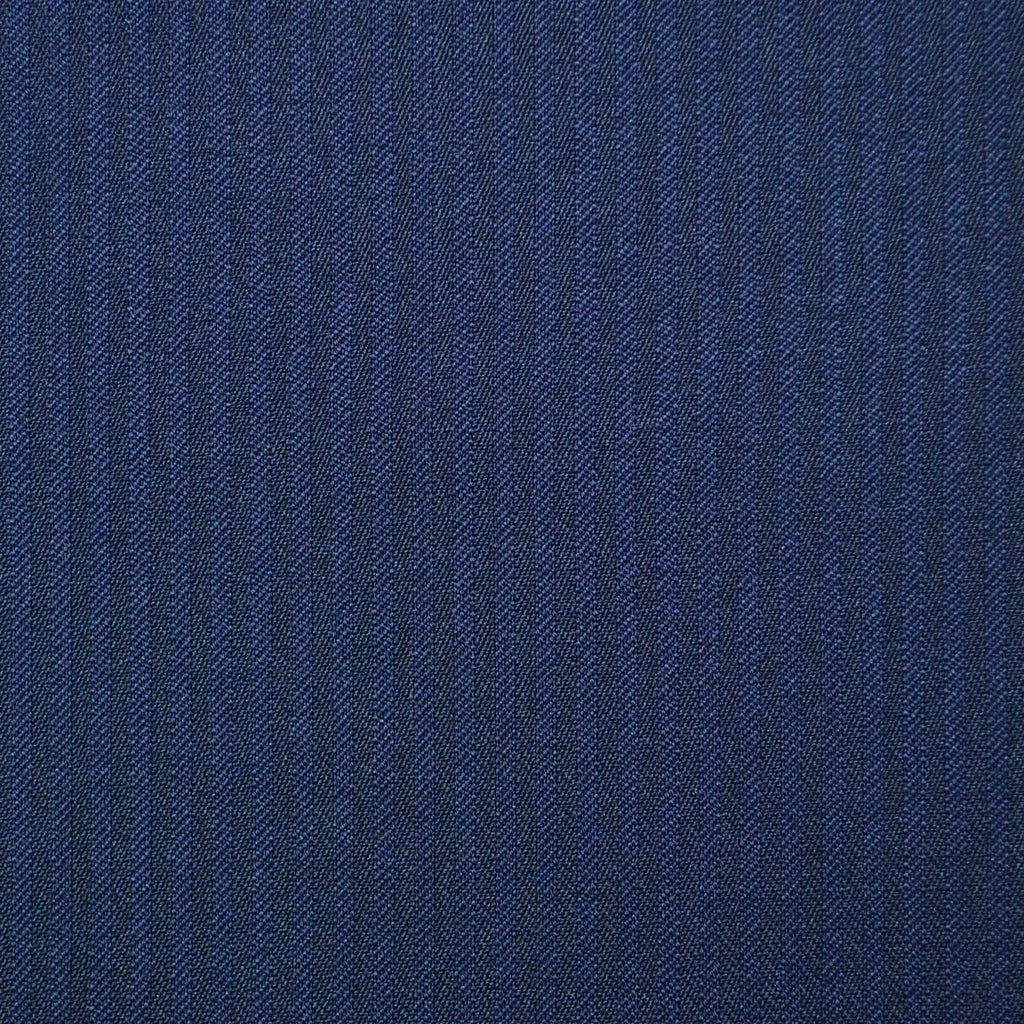 Navy Blue 1/8" Herringbone Super 110's Italian Wool Suiting