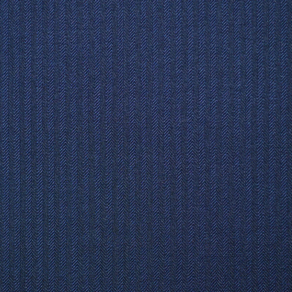 Navy Blue 1/8" Herringbone Super 110's Italian Wool Suiting