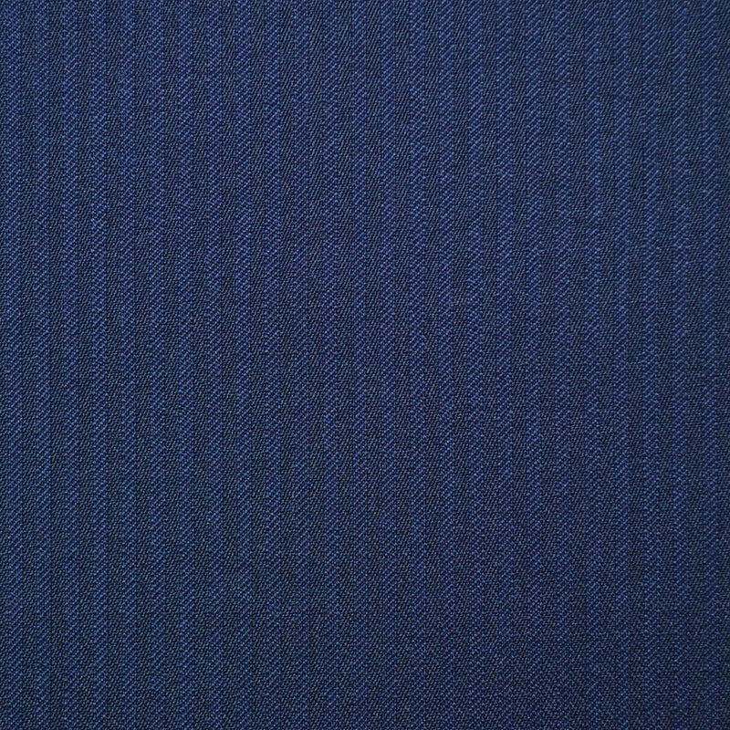 Navy Blue 1/8" Herringbone Super 110's Italian Wool Suiting
