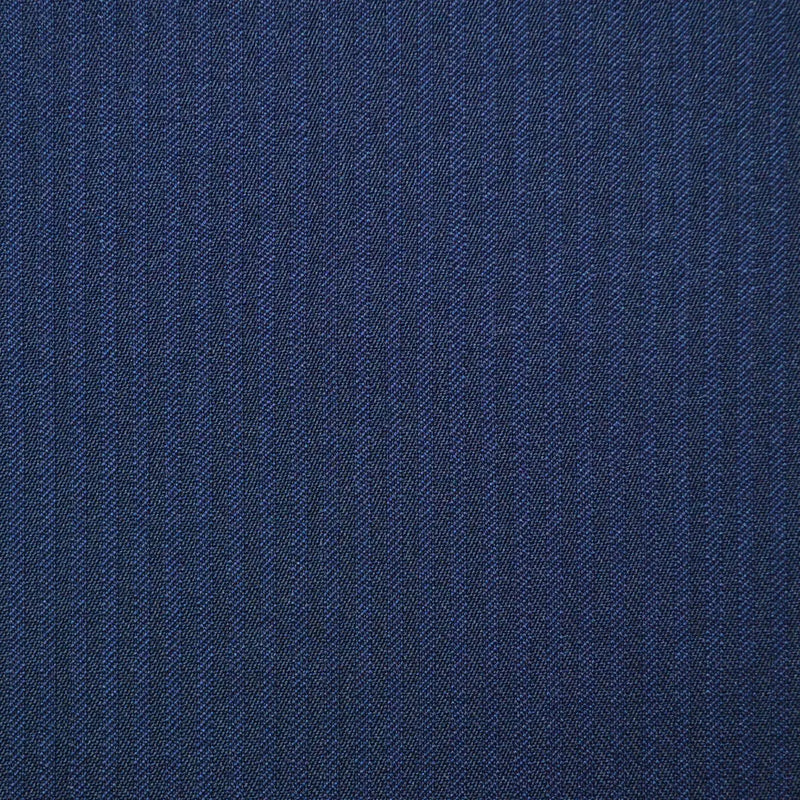 Navy Blue 1/8" Herringbone Super 110's Italian Wool Suiting