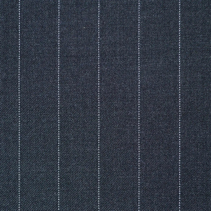 Dark Grey 3/4" Pinstripe Super 110's Italian Wool Suiting