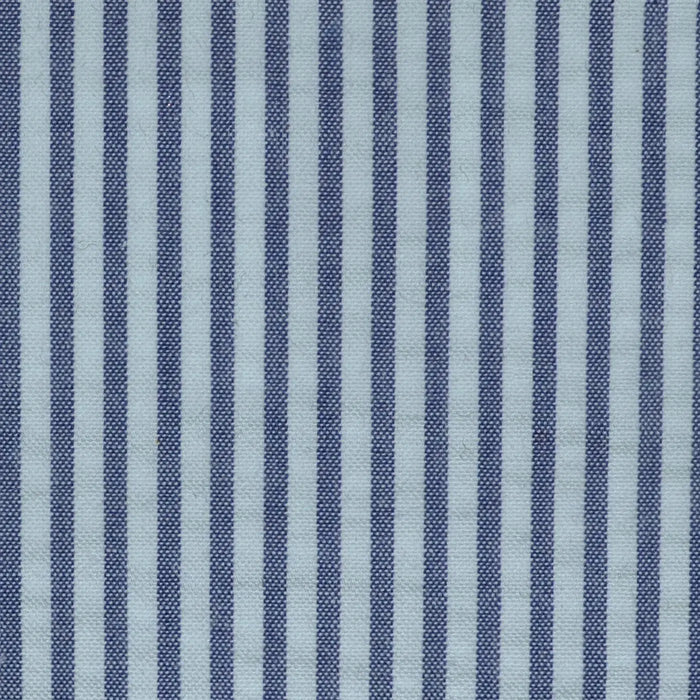 Denim Blue and White Cotton Seersucker Jacketing