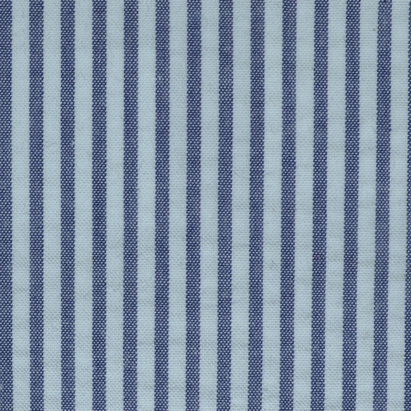 Denim Blue and White Cotton Seersucker Jacketing