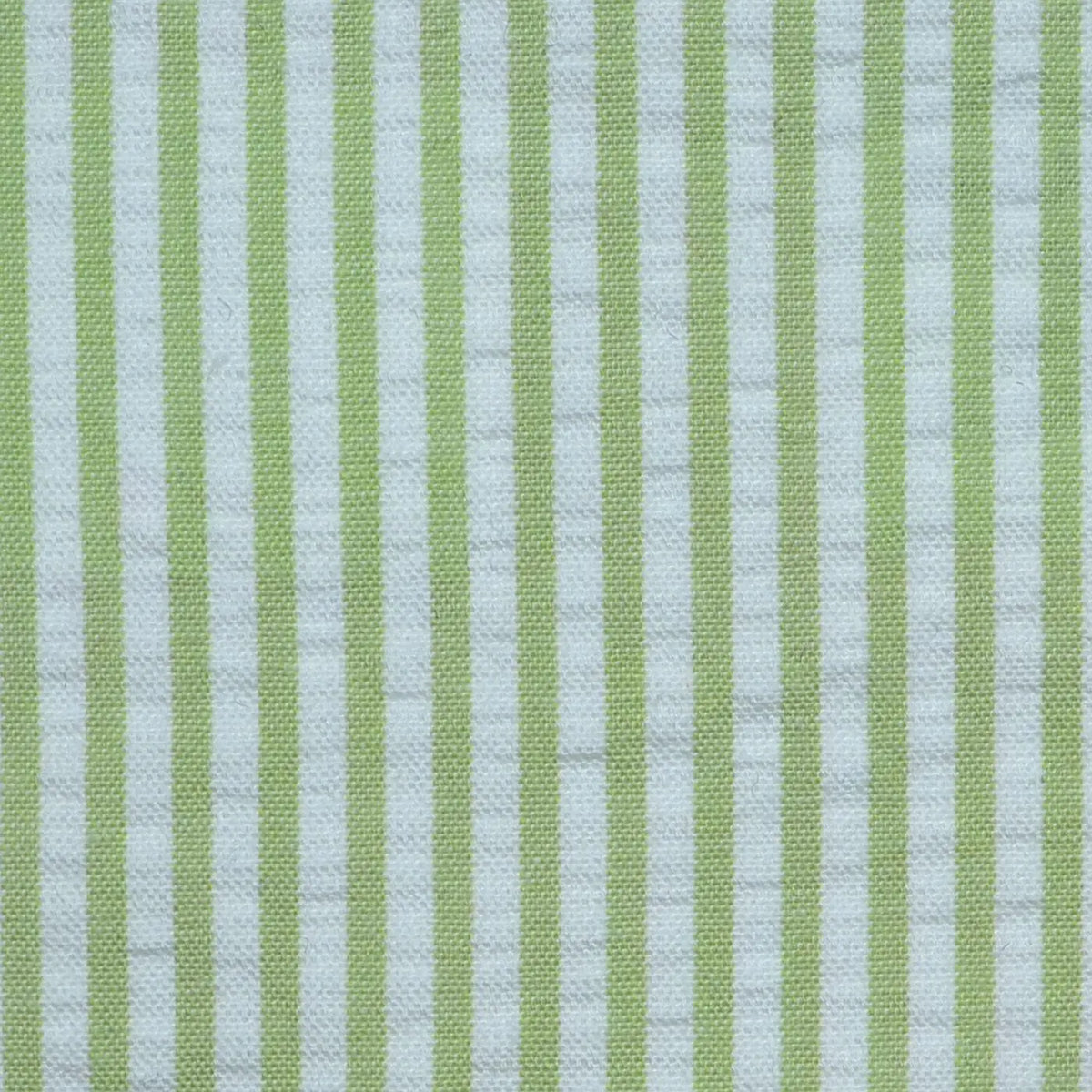 Green and White Cotton Seersucker Jacketing