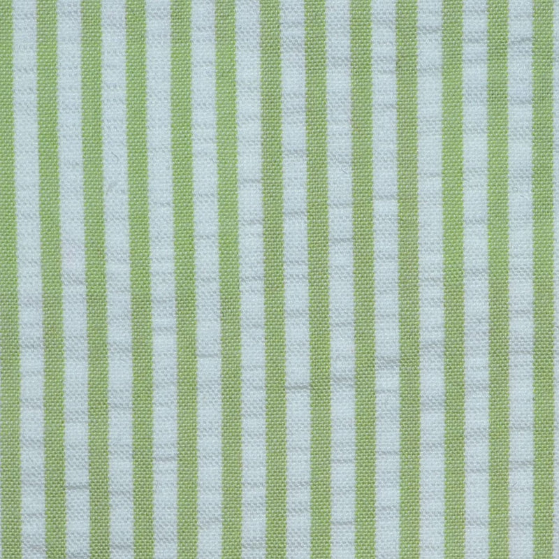 Green and White Cotton Seersucker Jacketing
