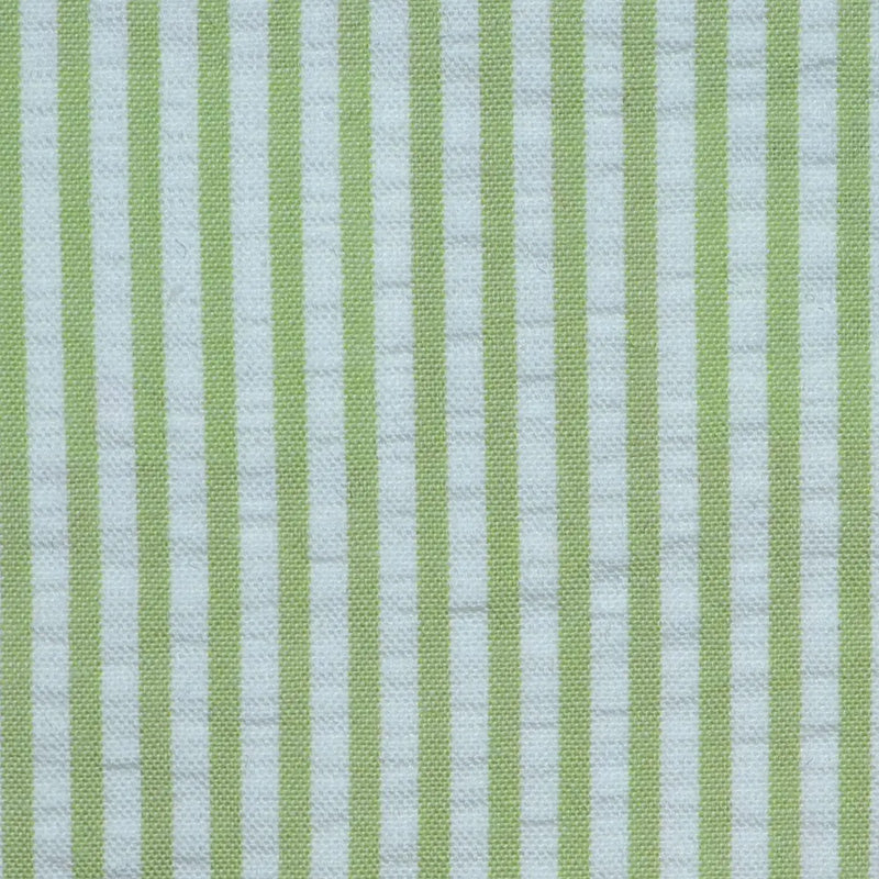 Green and White Cotton Seersucker Jacketing