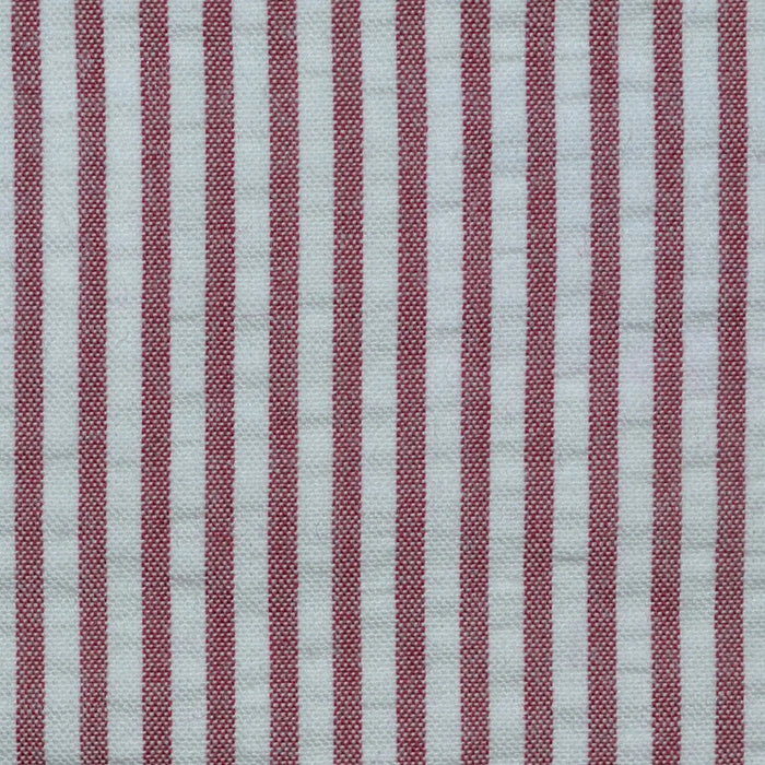 Wine and White Cotton Seersucker Jacketing