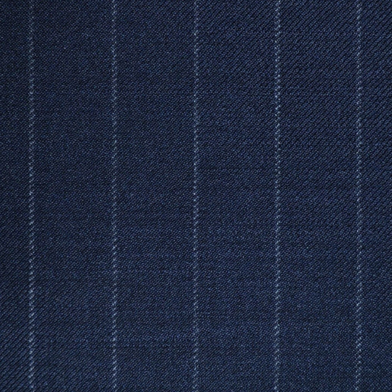 Navy Blue Chalkstripe Super 120's All Wool Suiting