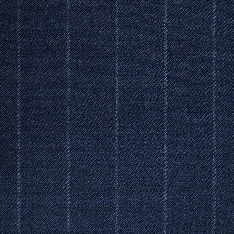 Navy Blue Chalkstripe Super 120's All Wool Suiting