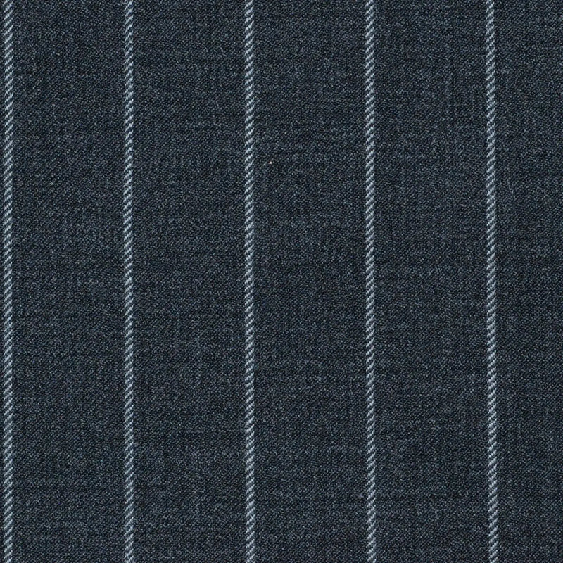 Grey Rope Stripe Super 120's All Wool Suiting