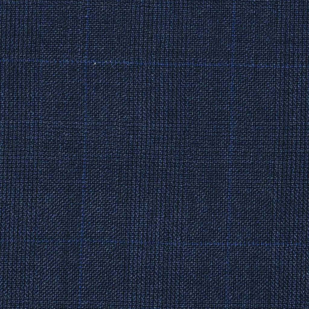 Navy Blue Prince of Wales Super 120's All Wool Suiting