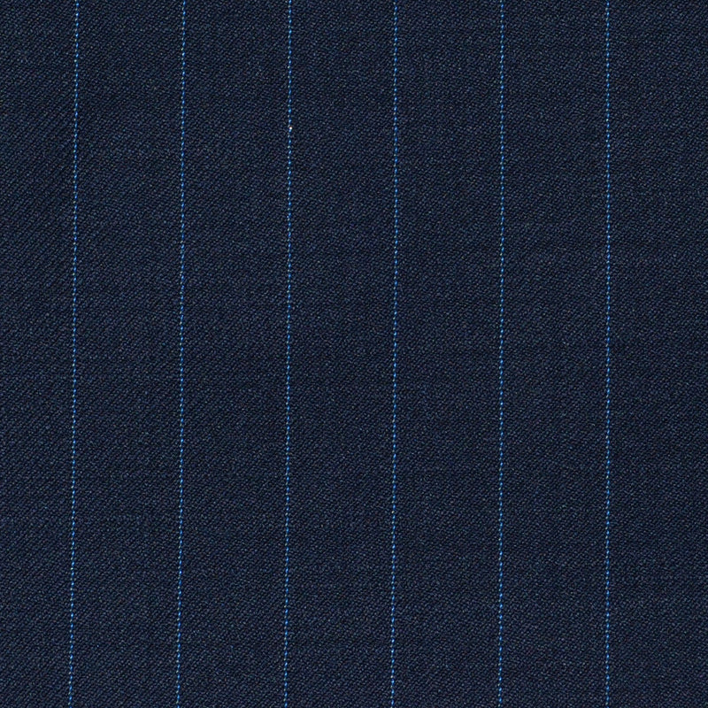 Grey with Blue Fancy Stripe Super 120's All Wool Suiting
