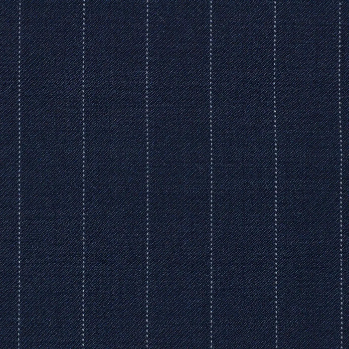 Navy Blue Pinstripe Super 120's All Wool Suiting