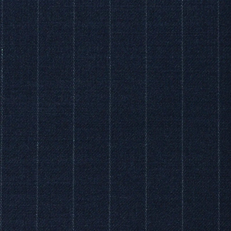 Navy Blue Chalkstripe Super 120's All Wool Suiting
