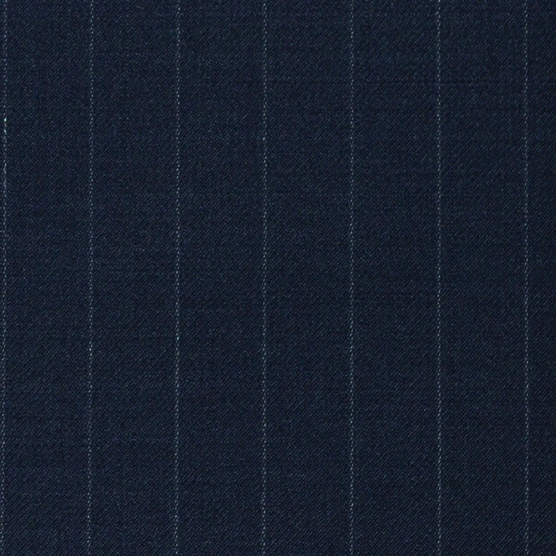 Navy Blue Chalkstripe Super 120's All Wool Suiting