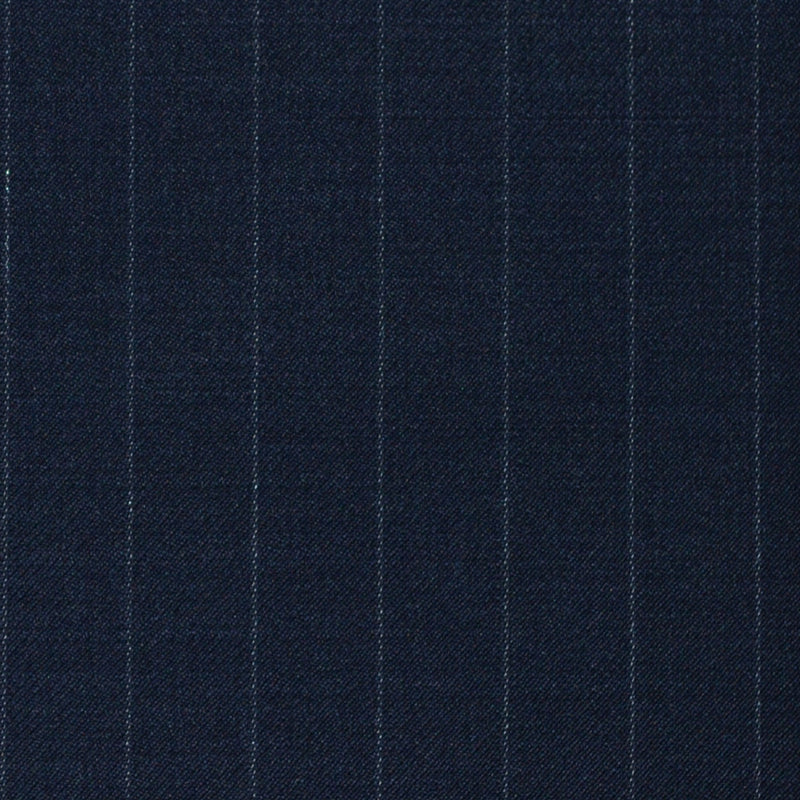 Navy Blue Chalkstripe Super 120's All Wool Suiting