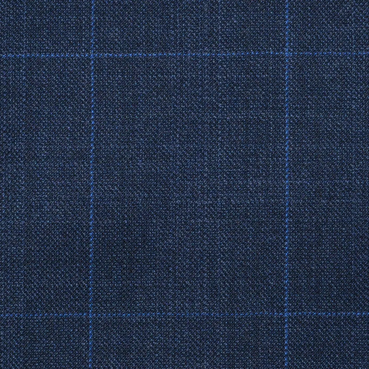 Grey Blue with Blue Window Pane Check Super 120's All Wool Suiting