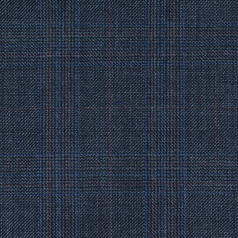 Grey with Brown Glen Check Super 120's All Wool Suiting