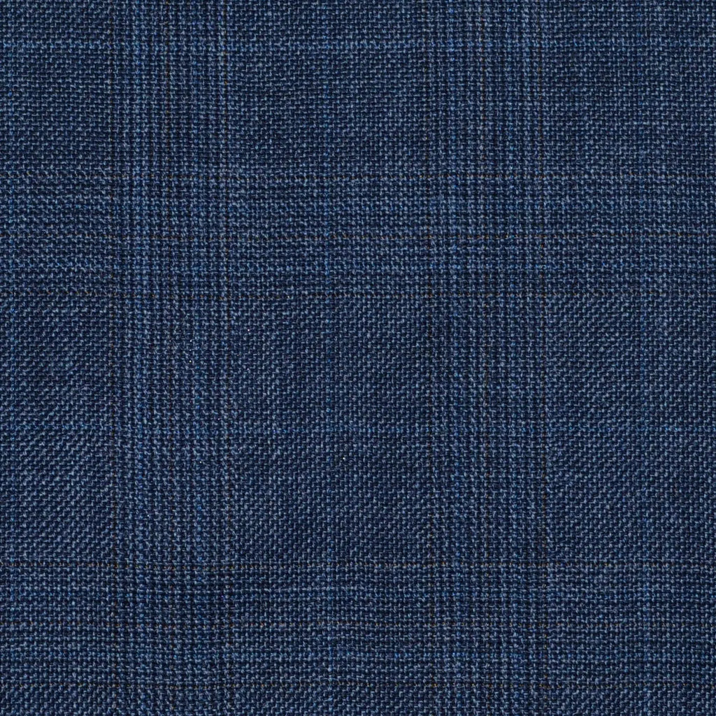 Blue Grey Glen Check Super 120's All Wool Suiting