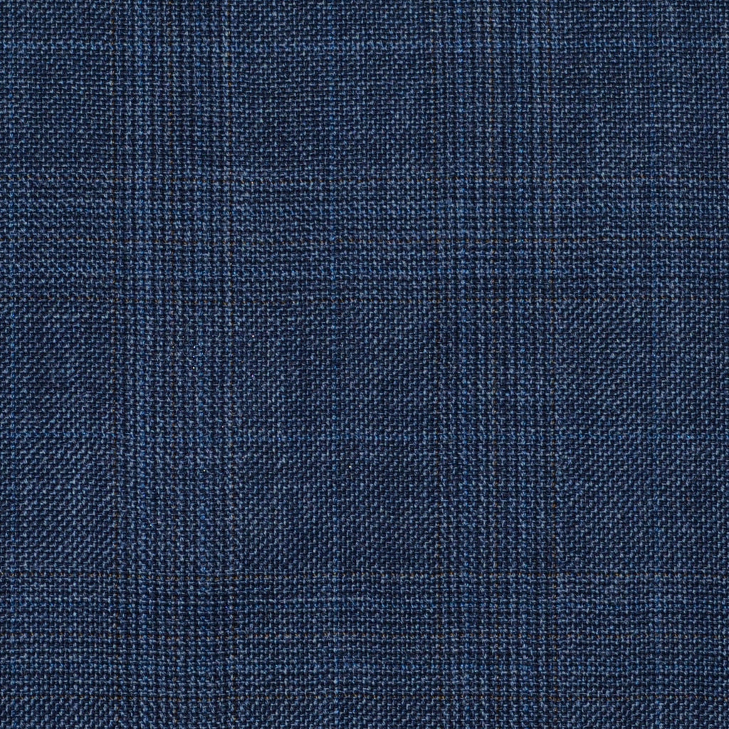 Blue Grey Glen Check Super 120's All Wool Suiting