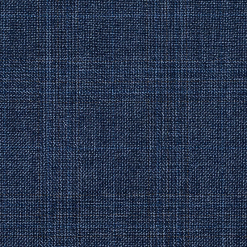 Blue Grey Glen Check Super 120's All Wool Suiting