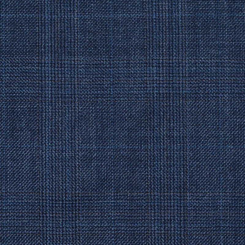 Blue Grey Glen Check Super 120's All Wool Suiting