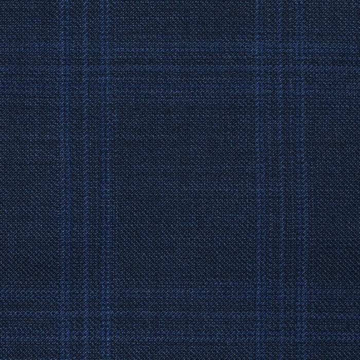 Blue Triple Check Super 120's All Wool Suiting