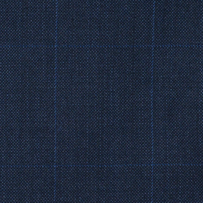 Blue Sharkskin Check Super 120's All Wool Suiting