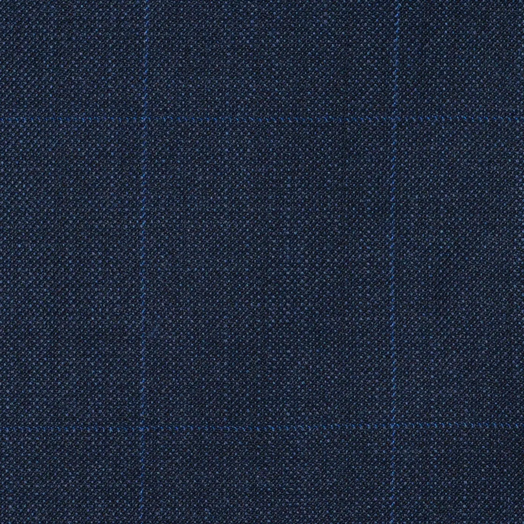 Blue Sharkskin Check Super 120's All Wool Suiting