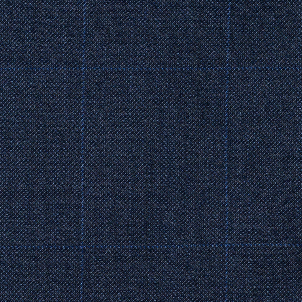 Blue Sharkskin Check Super 120's All Wool Suiting