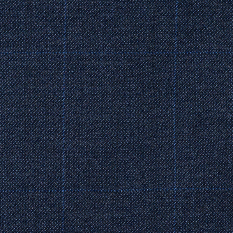 Blue Sharkskin Check Super 120's All Wool Suiting