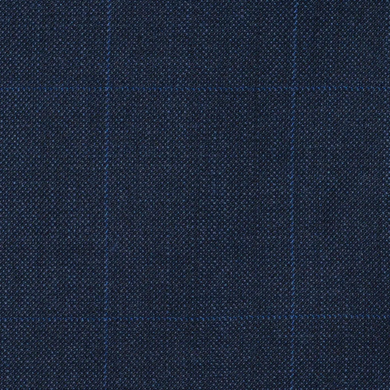 Blue Sharkskin Check Super 120's All Wool Suiting