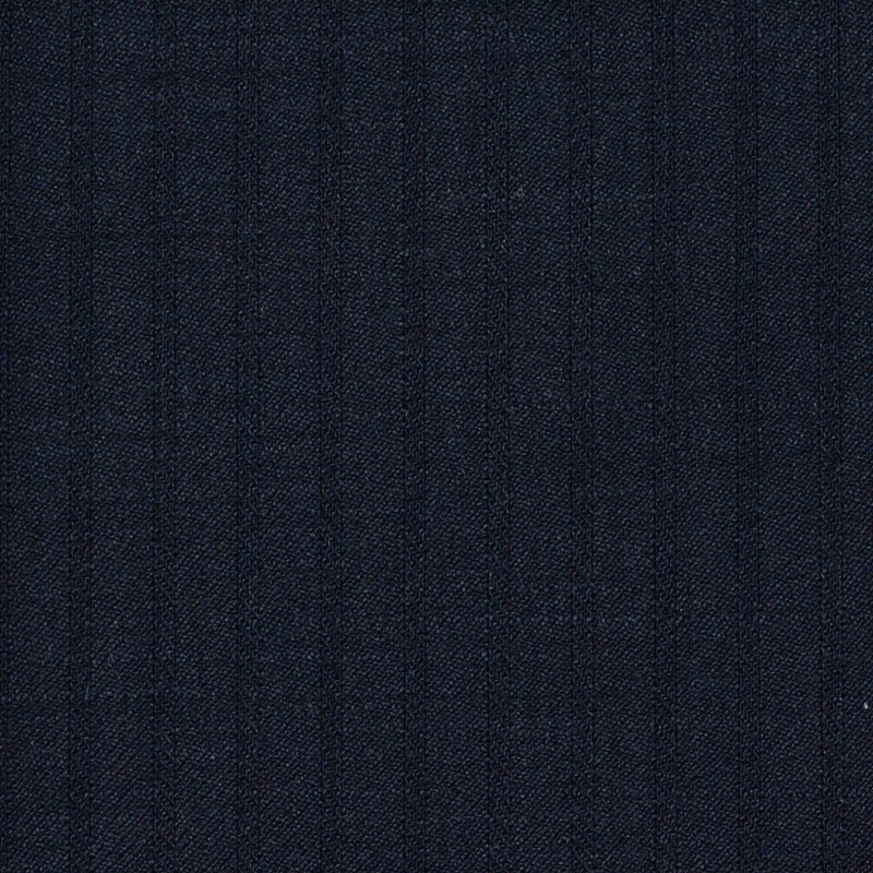Bright Navy Herringbone Shadow Stripe Super 120's All Wool Suiting