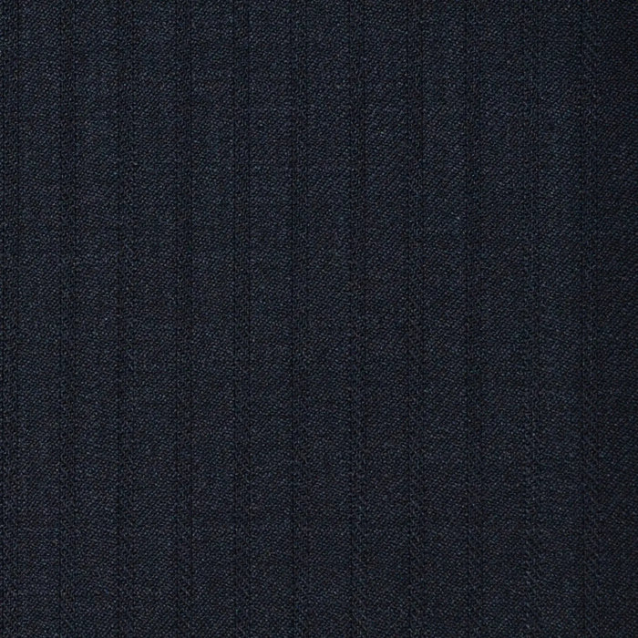Dark Navy Herringbone Shadow Stripe Super 120's All Wool Suiting