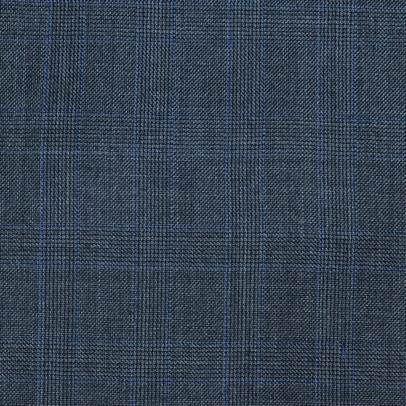 Medium Grey Glen Check Super 120's All Wool Suiting