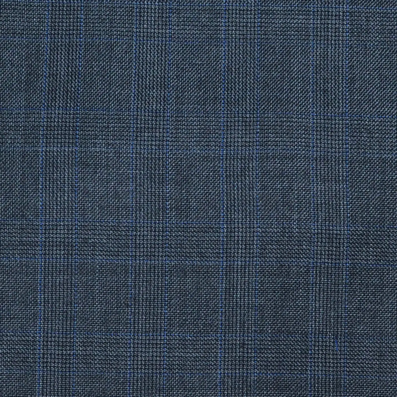 Medium Grey Glen Check Super 120's All Wool Suiting