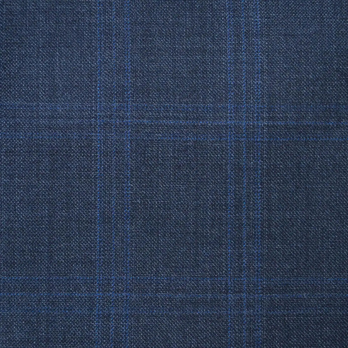 Dark Grey Glen with Blue Check Super 120's All Wool Suiting