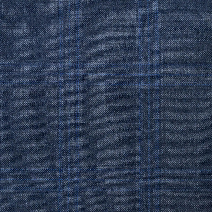 Dark Grey Glen with Blue Check Super 120's All Wool Suiting