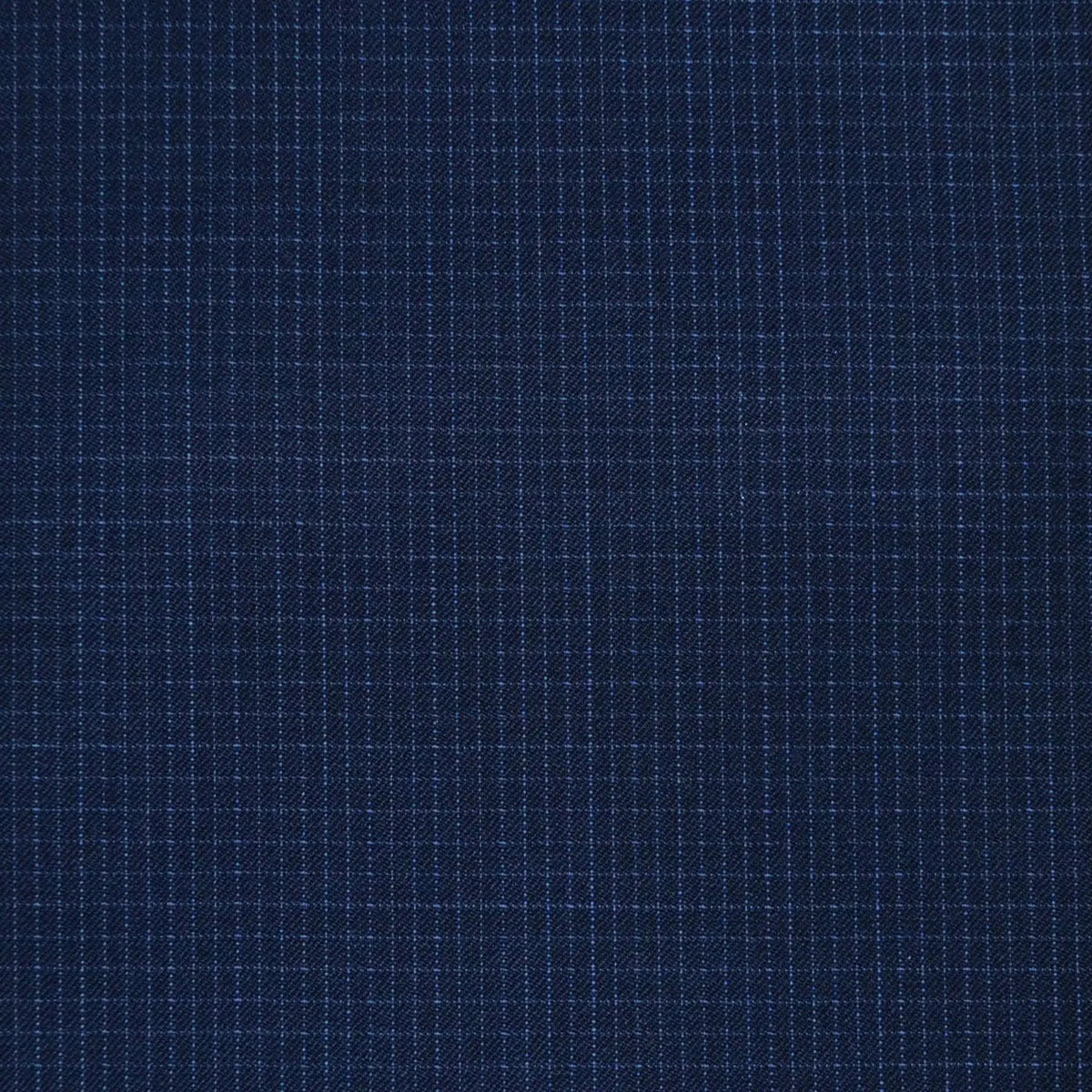 Navy Blue with Small White Multicheck Super 120's All Wool Suiting