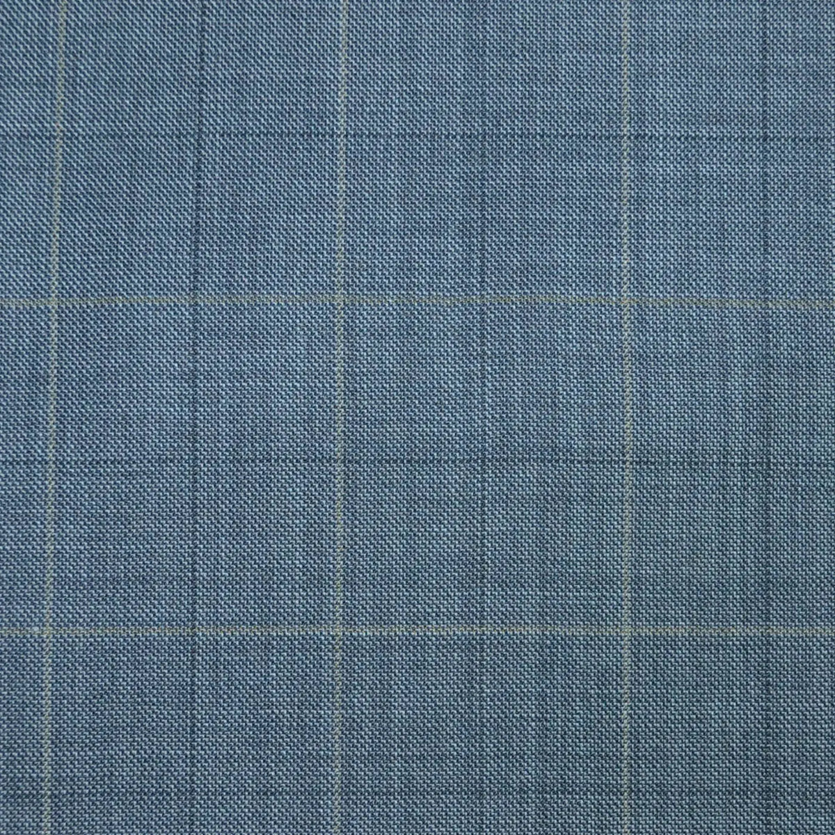 Medium Grey Sharkskin with Fawn & Dark Grey Multi Check Super 120's All Wool Suiting