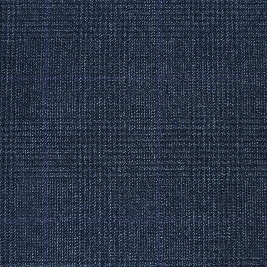 Dark Grey Prince of Wales with Muted Purple Check Super 120's All Wool Suiting