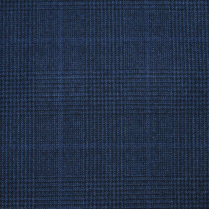 Navy Blue/Dark Grey Prince of Wales with Muted Purple Check Super 120's All Wool Suiting