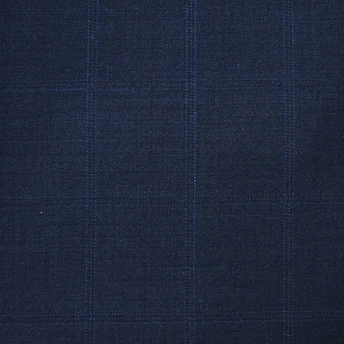 Navy Blue with Muted Self Windowpane Check Super 120's All Wool Suiting