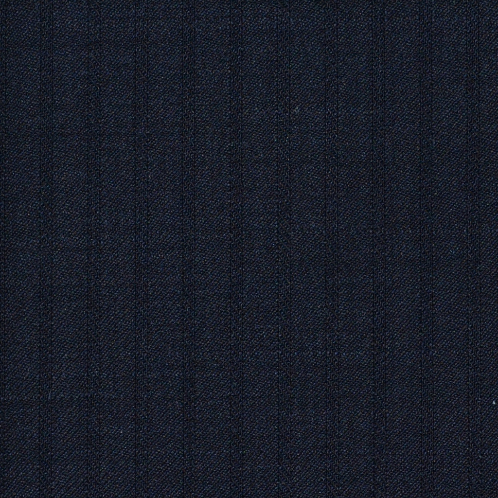 Navy Blue with Muted 1/4" Self Stripe Super 120's All Wool Suiting