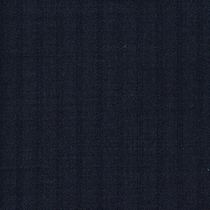 Navy Blue with Muted 1/4" Self Stripe Super 120's All Wool Suiting